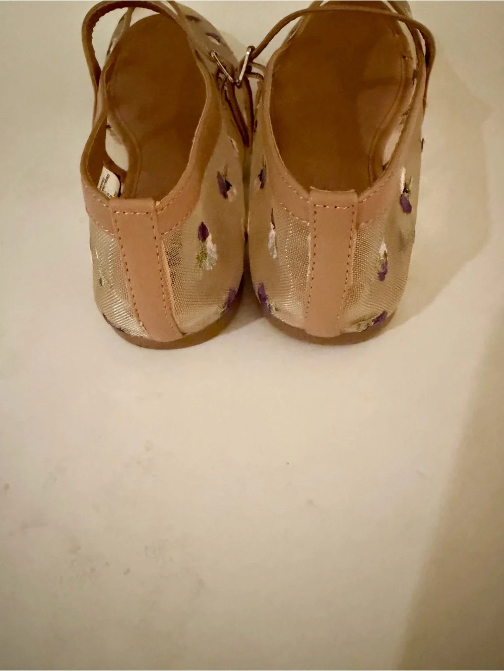 No Boundaries Mary Jane Mesh Flats with Embroidered Purple Flowers, Size 11 - Picture 5 of 8